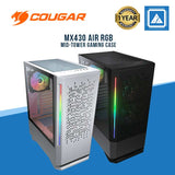COUGAR MX430 AIR RGB MID-TOWER GAMING CASE W/ TG /3*FAN/WHITE (ATX) - WHITE | BLACK