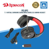 REDRAGON PELOPS 7.1 VIRTUAL SURROUND SOUND WIRED/WIRELESS GAMING HEADSET