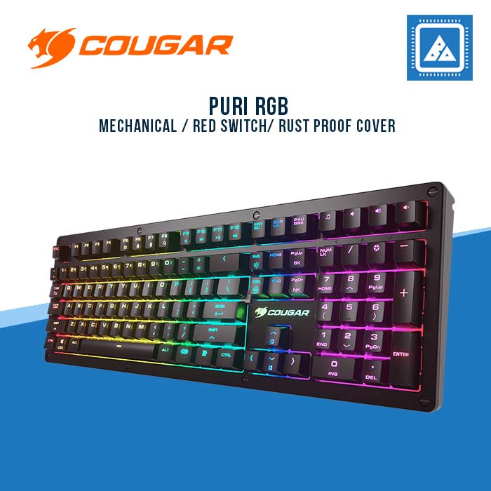 COUGAR KEYBOARD PURI RGB / MECHANICAL / RED SWITCH/ RUST PROOF COVER