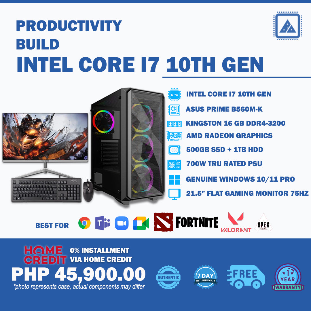 Productivity Build: Intel Core i7 10th Gen – BlueArm Computer Store
