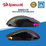 REDRAGON RANGER LITE WIRED/WIRELESS RGB GAMING MOUSE