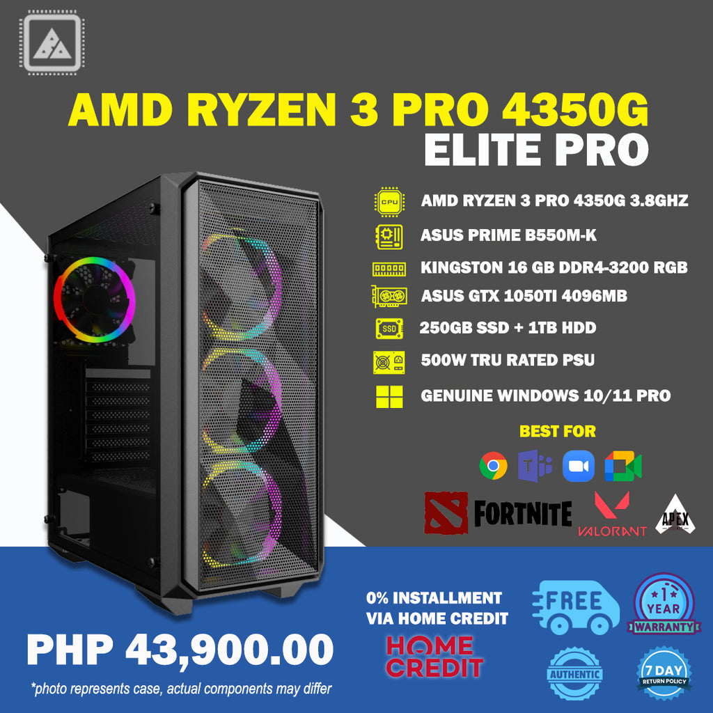 ELITE PRO: AMD RYZEN 3 PRO 4350G PACKAGE