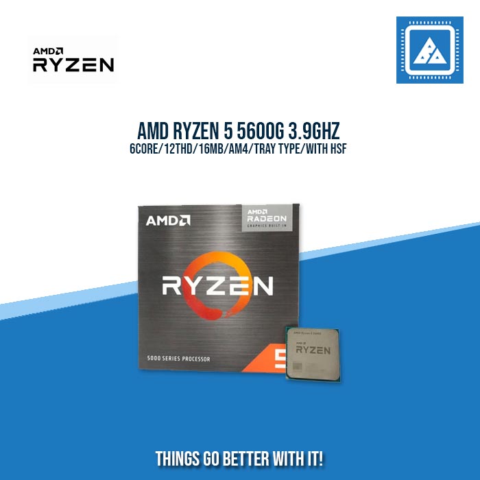 AMD RYZEN 5 5600G/3.9GHZ/6CORE/12THD/16MB/AM4/TRAY TYPE/WITH HSF