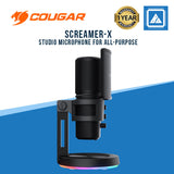 COUGAR SCREAMER -X STUDIO MICROPHONE W/ RGB STAND & USB 3.0 HUB (BLACK)