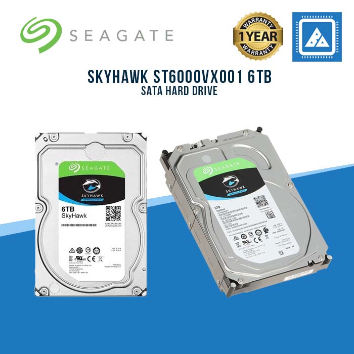 Seagate Skyhawk ST6000VX001 6TB 3.5" Internal Sourveillance Hard Drive - SATA
