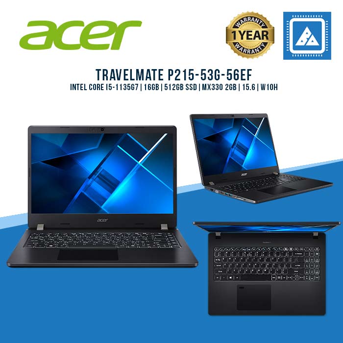 ACER TRAVELMATE P215-53G-56EF I5-1135G7 | Best for Freelancing Laptop (BLK)