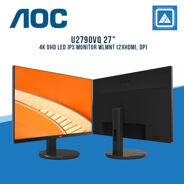 AOC U2790VQ 27" 4K UHD LED IPS MONITOR WLMNT (2XHDMI, DP)