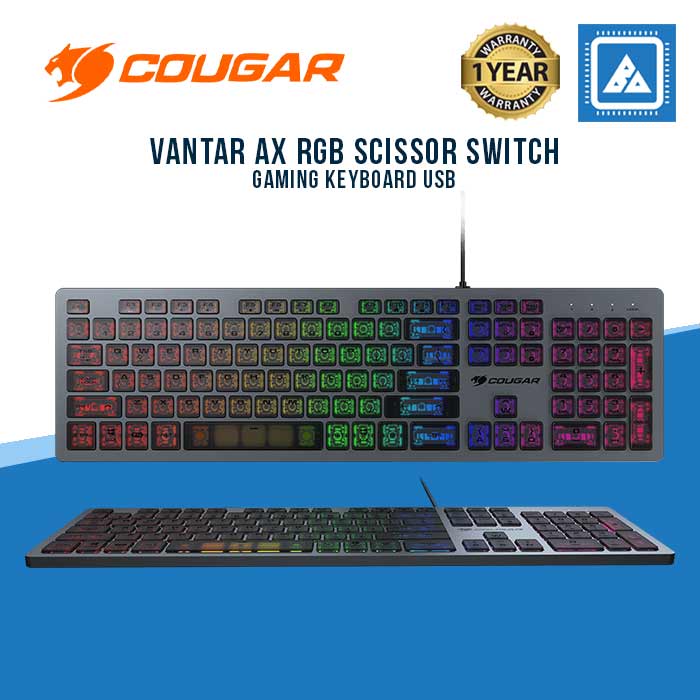 COUGAR VANTAR AX RGB SCISSOR SWITCH GAMING KEYBOARD USB