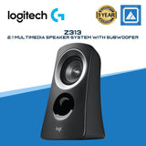 Logitech Z313 2.1 Multimedia Speaker System with Subwoofer, Full Range Audio, 50 Watts Peak Power, Strong Bass, 3.5mm Audio Inputs, UK Plug, PC/PS4/Xbox/TV/Smartphone/Tablet/Music Player - Black