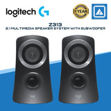Logitech Z313 2.1 Multimedia Speaker System with Subwoofer, Full Range Audio, 50 Watts Peak Power, Strong Bass, 3.5mm Audio Inputs, UK Plug, PC/PS4/Xbox/TV/Smartphone/Tablet/Music Player - Black
