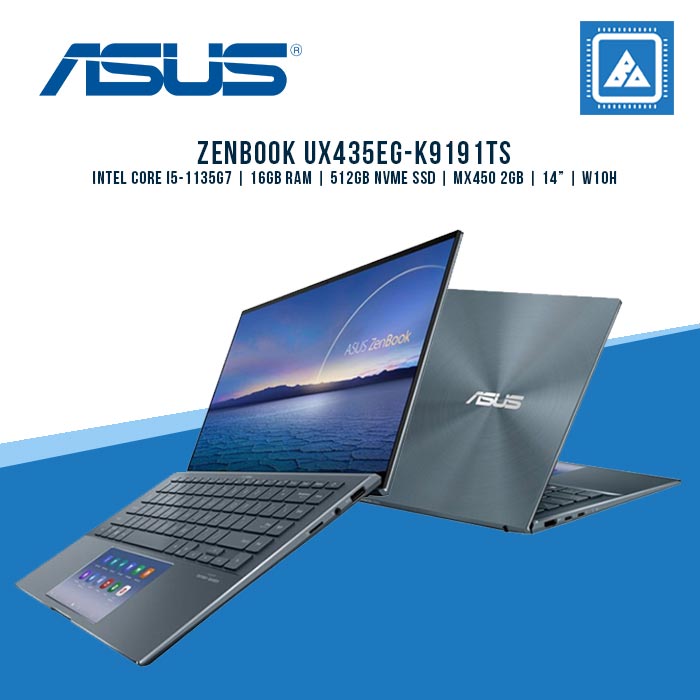 ASUS UX435EG-K9191TS I5-1135G7/16GB/512GB NVME/MX450 2GB/14/W10H/OFC19HS (GRY)