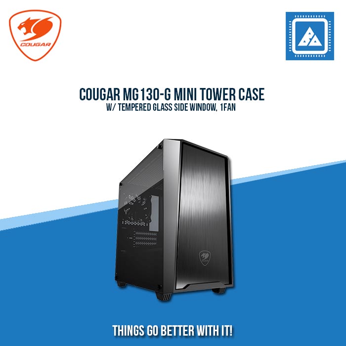 COUGAR MG130-G MINI TOWER CASE W/ TEMPERED GLASS SIDE WINDOW, 1FAN