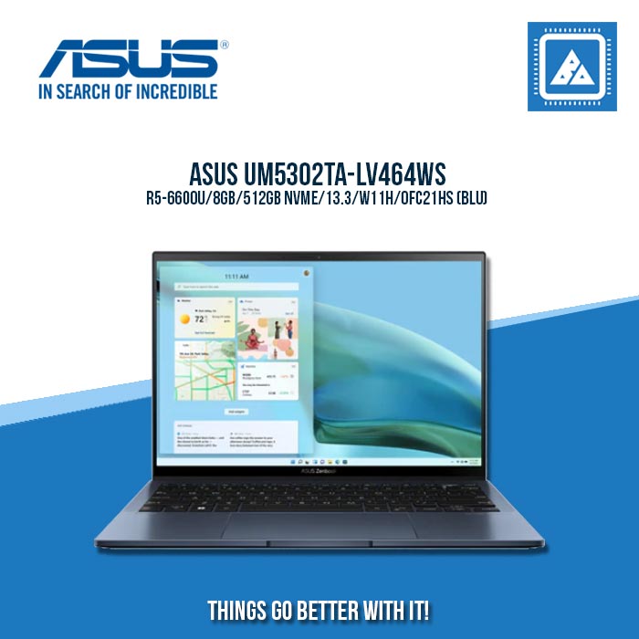 ASUS UM5302TA-LV464WS R5-6600U/8GB/512GB NVME | BEST FOR STUDENTS AND FREELANCERS LAPTOP