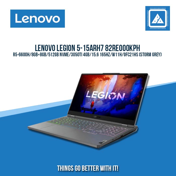 LENOVO LEGION 5-15ARH7 82RE000KPH R5-6600H/8GB+8GB/512GB NVME/3050TI 4GB | BEST FOR GAMING AND AUTOCAD LAPTOP