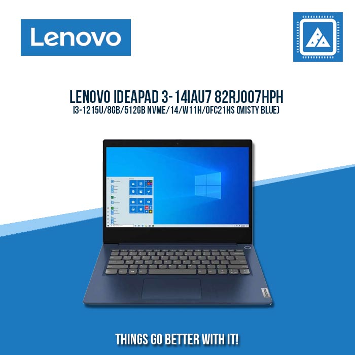 LENOVO IDEAPAD 3-14IAU7 82RJ007HPH I3-1215U/8GB/512GB NVME | BEST FOR STUDENTS LAPTOP