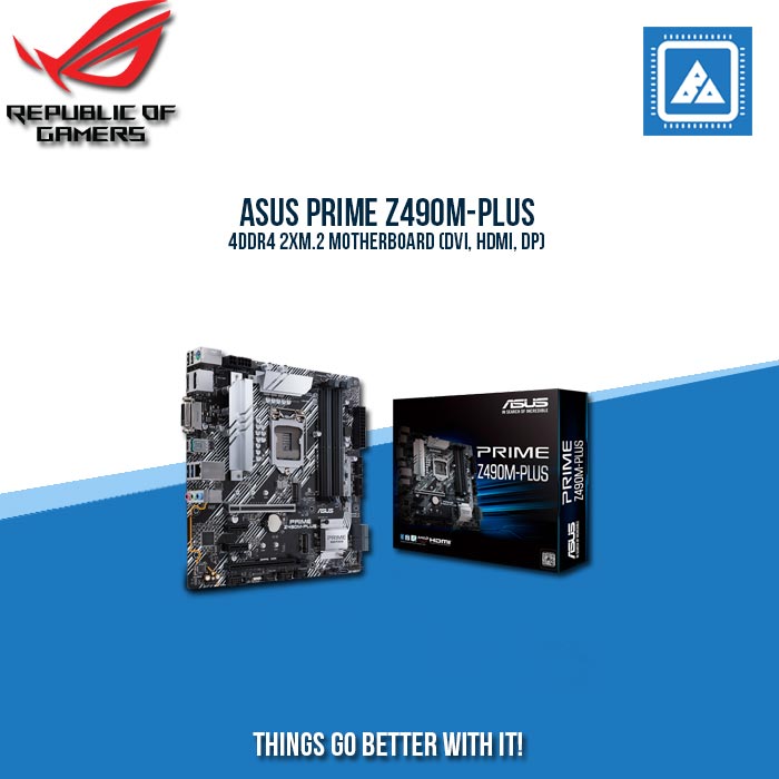 ASUS PRIME Z490M-PLUS 4DDR4 2XM.2 MOTHERBOARD (DVI, HDMI, DP)