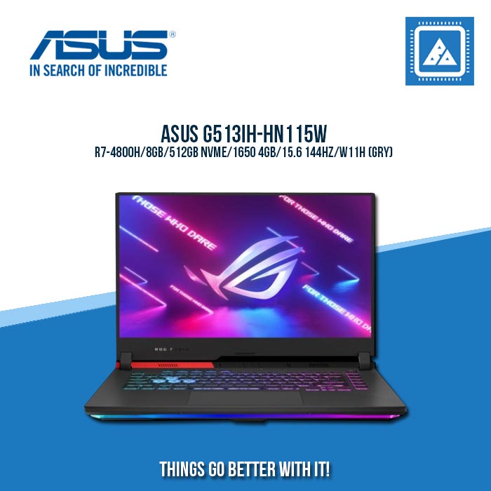 ASUS G513IH-HN115W R7-4800H/8GB/512GB NVME/1650 4GB | BEST FOR GAMING AND AUTOCAD LAPTOP
