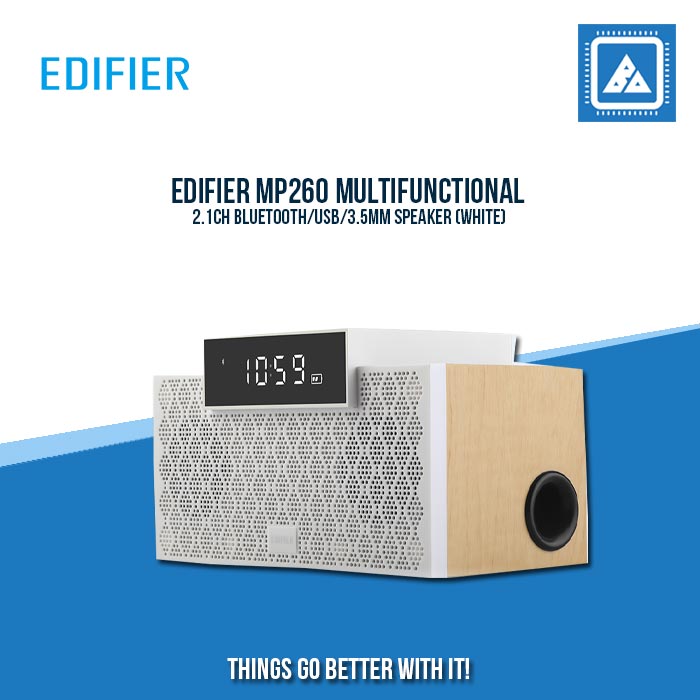 EDIFIER MP260 MULTIFUNCTIONAL 2.1CH BLUETOOTH/USB/3.5MM SPEAKER (WHITE)