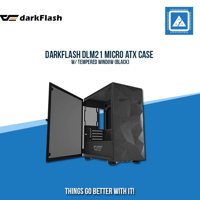 DARKFLASH DLM21 MICRO ATX CASE W/ TEMPERED WINDOW (BLACK)