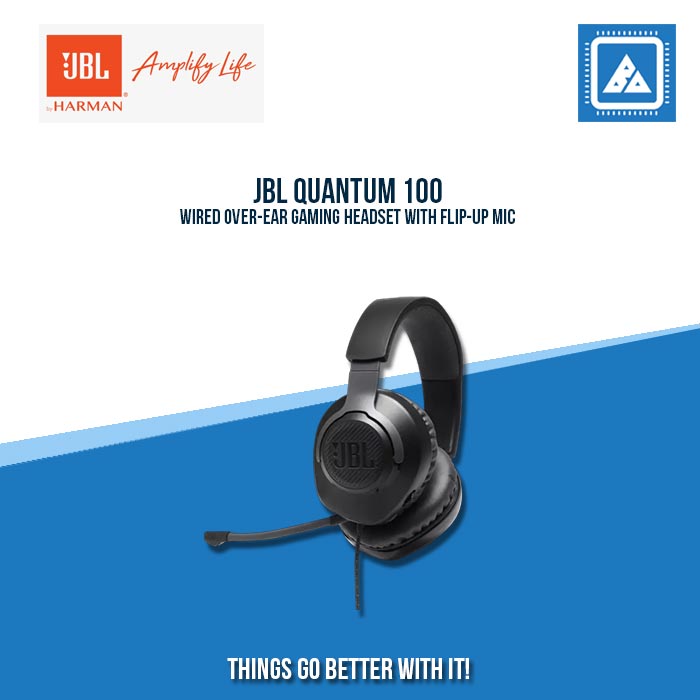 JBL QUANTUM 100 WIRED 3.5MM OVER-EAR GAMING HEADSET (BLACK)
