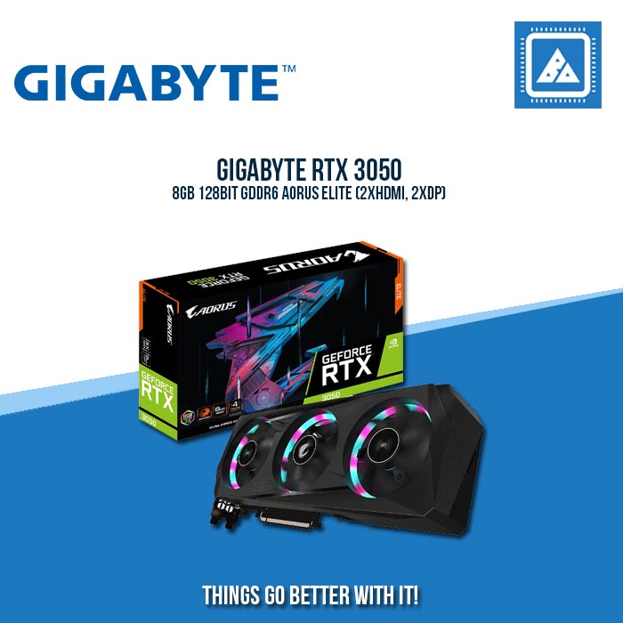 GIGABYTE RTX 3050 8GB 128BIT GDDR6 AORUS ELITE (2XHDMI, 2XDP)