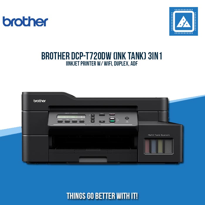 BROTHER DCP-T720DW (INK TANK) 3IN1 INKJET PRINTER W/ WIFI, DUPLEX, ADF