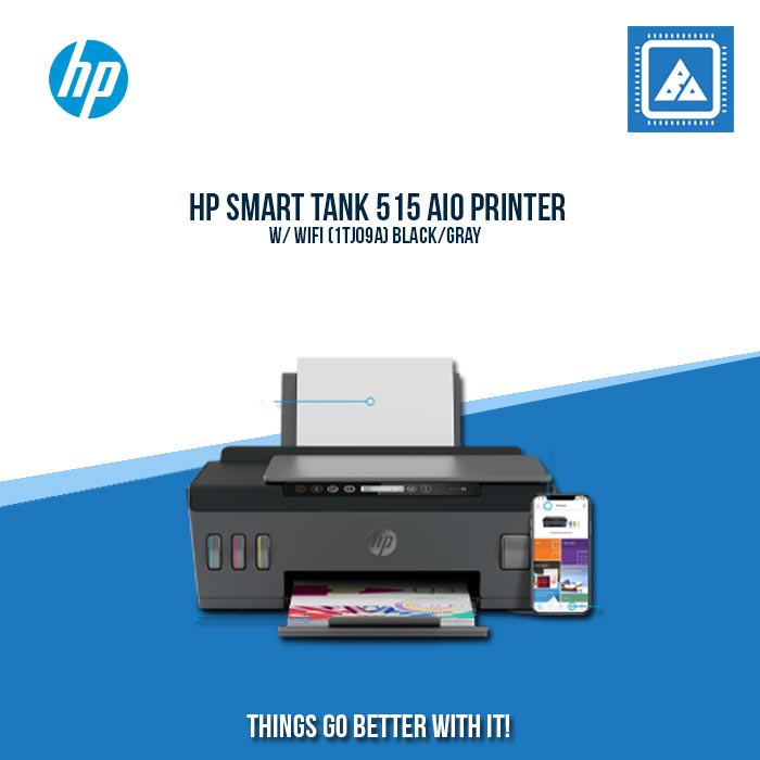 HP SMART TANK 515 AIO PRINTER W/ WIFI (1TJ09A) BLACK/GRAY