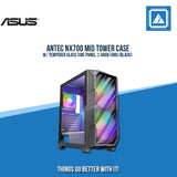 ANTEC NX700 MID TOWER CASE W/ TEMPERED GLASS SIDE PANEL, 2 ARGB FANS (BLACK)