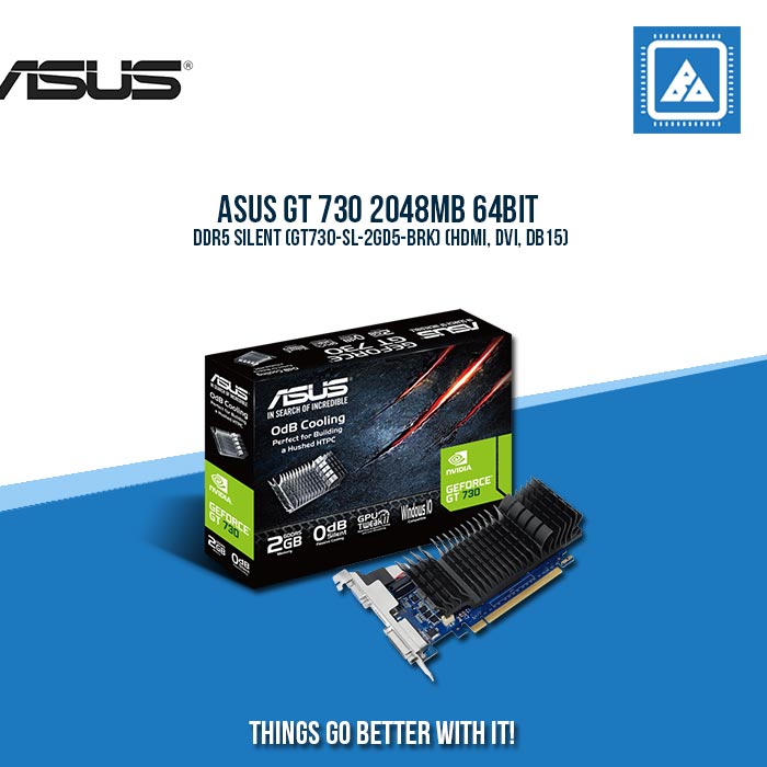 ASUS GT 730 2048MB 64BIT DDR5 SILENT (GT730-SL-2GD5-BRK) (HDMI, DVI, DB15)