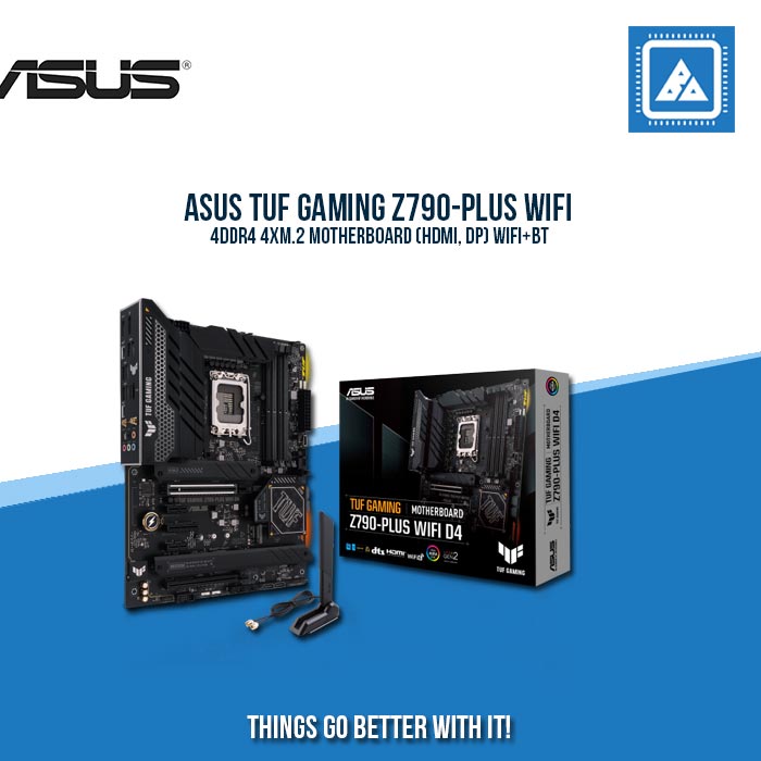 ASUS TUF GAMING Z790-PLUS WIFI 4DDR4 4XM.2 MOTHERBOARD (HDMI, DP) WIFI+BT