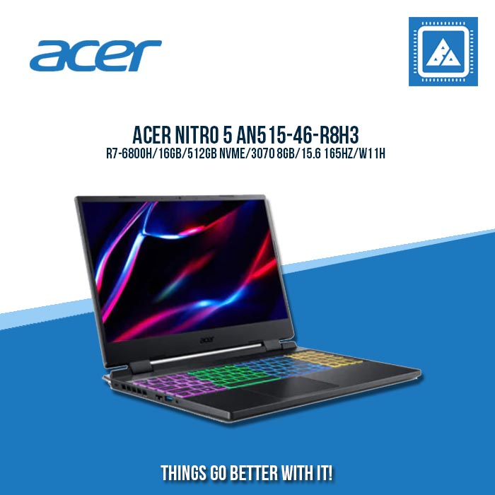 ACER NITRO 5 AN515-46-R8H3 R7-6800H/16GB/512GB NVME/3070  | BEST FOR AUTOCAD AND GAMING LAPTOP