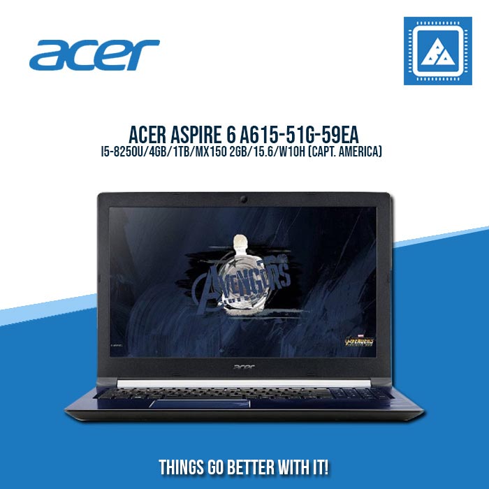 ACER ASPIRE 6 A615-51G-59EA I5-8250U/4GB/1TB/MX150 2GB/15.6/W10H (CAPT. AMERICA)