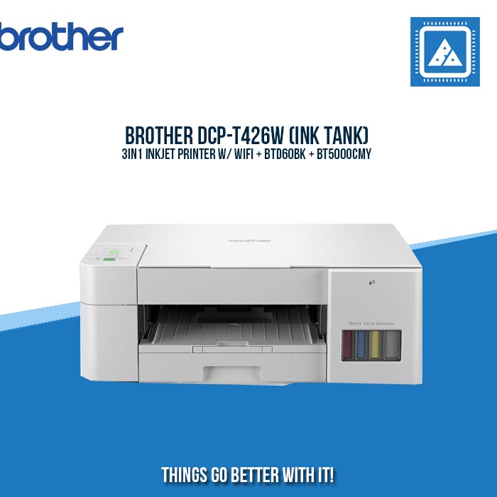 BROTHER DCP-T426W (INK TANK) 3IN1 INKJET PRINTER W/ WIFI + BTD60BK + BT5000CMY