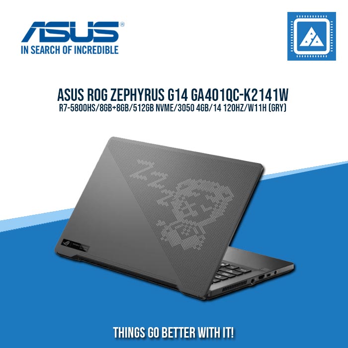 ASUS GA401QC-K2141W R7-5800HS/8GB+8GB/512GB NVME/3050 4GB | BEST FOR GAMING AND AUTOCAD LAPTOP
