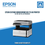 EPSON ECOTANK MONOCHROME M3170 AIO PRINTER W/ WIFI, ADF, FAX, LCD TOUCHSCEEN