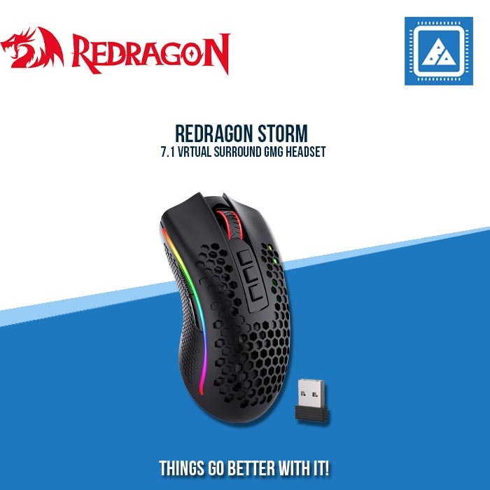 REDRAGON STORM LIGHTWEIGHT RGB GAMING MOUSE BLACK|WHITE