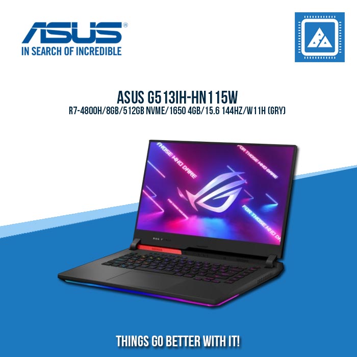 ASUS G513IH-HN115W R7-4800H/8GB/512GB NVME/1650 4GB | BEST FOR GAMING AND AUTOCAD LAPTOP