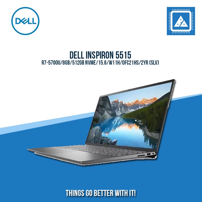 DELL INSPIRON 5515 R7-5700U/8GB/512GB NVME/SLV | BEST FOR STUDENTS AND FREELANCERS LAPTOP