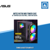 ANTEC NX700 MID TOWER CASE W/ TEMPERED GLASS SIDE PANEL, 2 ARGB FANS (BLACK)