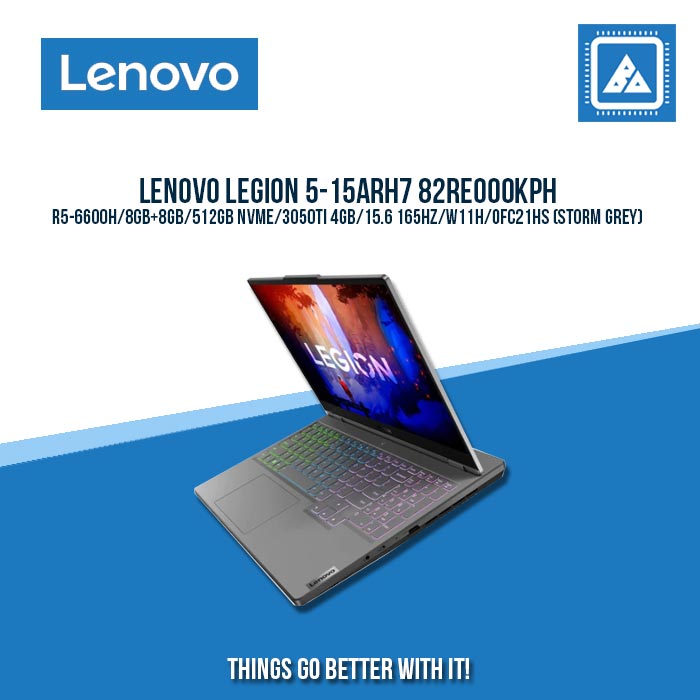 LENOVO LEGION 5-15ARH7 82RE000KPH R5-6600H/8GB+8GB/512GB NVME/3050TI 4GB | BEST FOR GAMING AND AUTOCAD LAPTOP