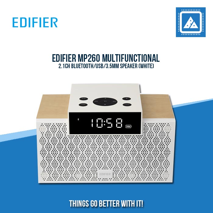 EDIFIER MP260 MULTIFUNCTIONAL 2.1CH BLUETOOTH/USB/3.5MM SPEAKER (WHITE)