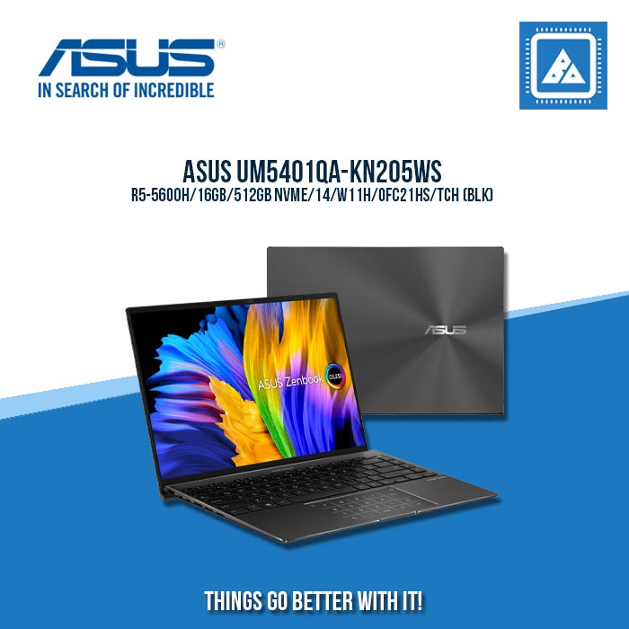 ASUS UM5401QA-KN205WS R5-5600H/16GB/512GB NVME | BEST FOR STUDENTS AND FREELANCERS LAPTOP