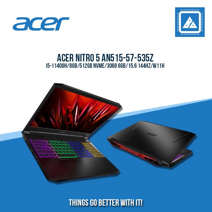 ACER NITRO 5 AN515-57-535Z I5-11400H/8GB/512GB NVME/3060 6GB | BEST FOR GAMING AND AUTOCAD LAPTOP