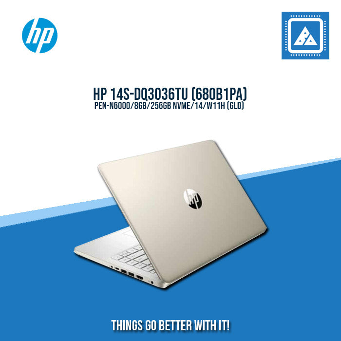 HP 14S-DQ3036TU (680B1PA) PEN-N6000/8GB/256GB NVME/14/W11H (GLD) Best for Freelancing and Students