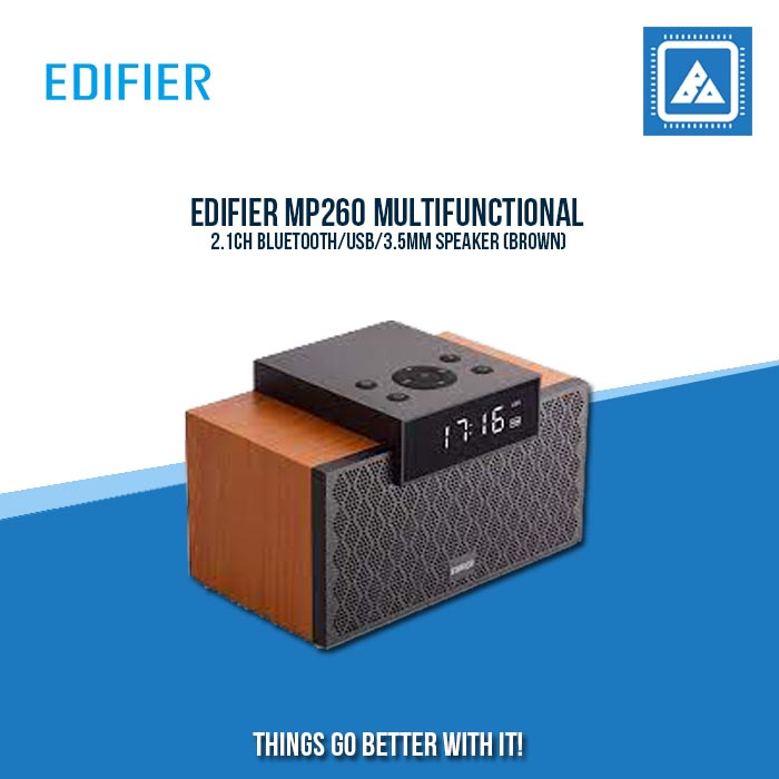 EDIFIER MP260 MULTIFUNCTIONAL 2.1CH BLUETOOTH/USB/3.5MM SPEAKER (BROWN)