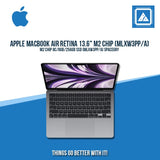 APPLE MACBOOK AIR RETINA  (MLXW3PP/A) /13.6" M2 CHIP 8C/8GB/256GB SSD | BEST FOR STUDENTS AND FREELANCERS LAPTOP