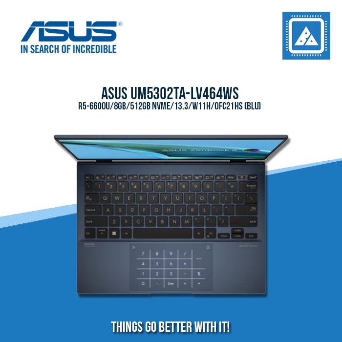 ASUS UM5302TA-LV464WS R5-6600U/8GB/512GB NVME | BEST FOR STUDENTS AND FREELANCERS LAPTOP
