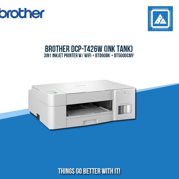 BROTHER DCP-T426W (INK TANK) 3IN1 INKJET PRINTER W/ WIFI + BTD60BK + BT5000CMY