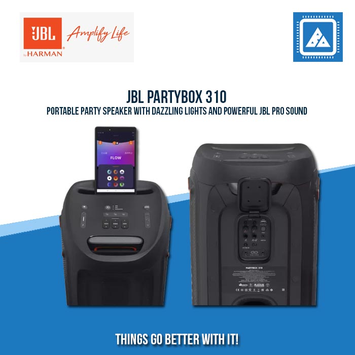 JBL PARTYBOX 310 PORTABLE BLUETOOTH SPEAKER W/ TELESCOPIC HANDLE (BLACK)
