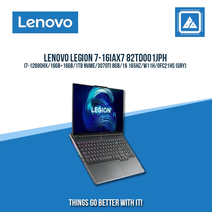 LENOVO LEGION 7-16IAX7 82TD001JPH I7-12800HX/16GB+16GB/1TB NVME/3070TI 8GB | BEST FOR GAMING AND AUTOCAD LAPTOP